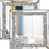 ZOLAPI, 2 specchi da parete in cristallo con diamanti sintetici, brillante specchio in vetro impiombato a mano, specchio decorativo per corridoio, bagno, camera da letto, 30,5 x 30,5 cm