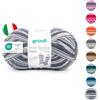 120 Gründl Lana Hot Socks Como 4 strati - Lana per calzini per 1 paio di calzini - Filato per calze - Morbido e delicato sulla pelle - 75% lana vergine 25% poliammide - 1 gomitolo da 100 g/420 m