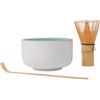 Nerthus FIH 1584 set tè matcha 3 pezzi con ciotola ceramica frusta bambù 72 setole e cucchiaino kit completo cerimoniale giapponese