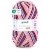 120 Gründl - Big Mamma Print - Lana XXL per lavorare a maglia - Gomitolo grande 400 g / 1040 m - Gradiente di lana in 100% poliacrilico - salmone-ciliegia-malva-azzurro chiaro