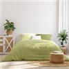 Ruggeri Set Lenzuola Copripiumino Matrimoniale Microfibra, Optical Verde | 1 Lenzuolo a Sacco 240 x 220 cm Double, Con Lacci e Chiusura a Bottoni, 2 Federe 63 x 63 cm Double, Con Chiusura a Bottoni
