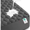 Utopia Bedding Coprimaterasso trapuntato con angoli, impermeabile, per letti singoli, si estende fino a 40 cm di profondità, coprimaterasso elasticizzato con angoli (grigio)