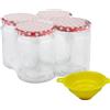 mikken Viva per la casa # 61008# 4 Barattoli da 540 ML, con Tappo A Vite, Incluso Un riempimento Imbuto per Conserve, Vetro, Trasparente, 8.5 x 8.5 x 12 cm
