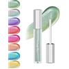 Lestpola Rossetto liquido, verde camaleonte metallizzato Shimmer lucidalabbra durevole, impermeabile, High Shine Volume lucidalabbra olografico, rossetto olografico, rossetto iridescente per donne, Natale 01#