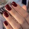 Mrltau 24 pezzi Press On Nails Almond Rosso, unghie da incollare, finte e incollare
