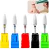 Zerabidpro set di punte per unghie in ceramica,3/32'' professionale in ceramica a forma di mais, per Lucidatura Unghie Gel, Manicure e Pedicure, Kit di 5 Punte per File Acrilico, per Saloni e Uso Domestico
