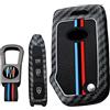 KUNIO Custodia per chiave auto, adatta per Kia Xceed Sportage K3 GT-Line Ceed 2018 2019 2023 2024 2025 cover portachiavi pieghevole 3 tasti in fibra di carbonio portachiavi nero
