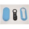 Car Passion COVER CHIAVE GUSCIO + TASTI TASTINI IN GOMMA COMPATIBILE CON FIAT 500 GRANDE PUNTO EVO BRAVO PANDA 500L LANCIA Y YPSILON MUSA DELTA SCOCCA AZZURRO LUCIDO + Video Tutorial Esplicativo Per Il Montaggio