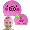 SWIMXWIN Cuffia Nuoto Silicone Maialino Bambino Bambina Cuffia Piscina Divertente Con Disegni Fantasia Donna Uomo Allenamento Aquagym Triathlon Pallanuoto Acque Libere Regalo Per Tutti Unisex