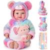JIZHI Bambola Bambina con corpo Morbido - Bambole Reborn Femmina 15 Pollici - Accessori per l'alimentazione - Gioco di Finzione - Giocattolo per Bambini dai 3 anni in su