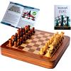 Stonkraft Set di scacchi da 30,5 x 30,5 cm in legno + pezzi fatti a mano in legno - dai 6 anni in su