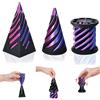 SANSGOUP Impossible Cone (3PCS), 3D Stampato Spiral Cone Fidget Toy, Impossibile Piramide Scultura Passthrough, Decorazioni per il Desktop Giocattolo di sollievo da stress per bambini regalo per adulti (Viola)