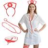 Werownsgso Set di accessori per infermiera, accessori per infermiera, set con cerchietto per capelli, stetoscopio in pizzo, accessorio per costume da carnevale e cosplay, Colore: rosso, Taglia unica