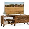 VASAGLE Mobile TV per Televisore fino a 60 Pollici, Armadietto per TV con 2 Ante, Ripiani Regolabili, Lungo 140 cm, per Soggiorno, Camera da Letto, Marrone Vintage LTV027X01