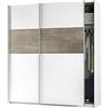 Dmora Guardaroba 2 Ante 60x200h cm Bianco Appendiabiti 2 Ripiani, Armadio Camera da Letto 2 Ante