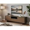 Dmora Mobile Porta TV Andromeda, Supporto per Televisione da Salotto, Credenza Bassa da Soggiorno a 2 Ante e 1 cassetto, 100% Made in Italy, 170x42h48 cm, Marrone e Noce