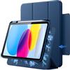 JETech Custodia Magnetica Staccabile per iPad (A16) 11a/10a Generazione (2025/2022) con Portapenne, Cover Trasparente Girevole Rimovibile, Ritratto/Paesaggio Supporto (Navy)