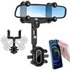 LURICO Supporto per telefono specchietto retrovisore, porta cellulare auto specchietto, Supporto Telefono Auto 360° Girevole e Retrattile Multifunzionale Portacellulare Universale per Auto