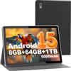 Tibuta Tablet 10 Pollici Android Tablet 8GB RAM + 64GB ROM Quad-Core 5000mAh 1280x800 HD Touch Screen 5MP + 8MP HD Camera Bluetooth Tablet PC (Grigio) (8+64GB)