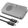 ACASIS Case SSD M.2 NVMe da 80 Gbps, compatibile con Thunderbolt4 V2.0, retrocompatibile con thunderbolt 5/4V1.0, USB3.2/3.1/3.0 con ventola di raffreddamento(Silver)