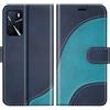 BoxTii Cover per oppo A16 4G / A16s / A54s / A55 5G / A53S, Custodia in PU Pelle Portafoglio per A16 4G / A55 5G, Cover a Libro Magnetica con Slot per Schede, Blu