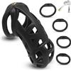 BDSMYOU 7.0 Gabbia per Pene Chastity Cage Sex Toys,Gabbia di Castità in Resina 3D per Uomo,con Lucchetto Invisibile e 4 Anelli per Testicoli,BDSM Bondage Sexytoysys Uomo (XL)