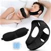 TTPSRY Set Anti Russamento Fascia Mentoniera Traspirante Maschera Occhi Ergonomica Tappi Orecchie Silenziosi Soluzione Completa Sonno Tranquillo