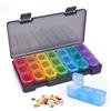 PEAKTOP Portapastiglie Settimanale Italiano, Colori Arcobaleno Porta Pastiglie Giornaliero, PP Grande Capacità Blister Pastiglie Settimanale, Porta Pillole Settimanale a 7 Scomparti Porta Medicine