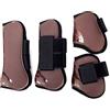 Merauno® Set di 4 Ghette per Cavalli Anteriori Posteriori e Chiusura, per Uomo e Donna, in Poliuretano, robuste, Elastiche, Tendon Boots Classic (S(Pony), Marrone)