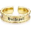 FANCIME Harry Potter x FANCIME Collaboration - Hufflepuff House Ring - Golden, Sterling Silver Adjustable Ring Jewellery Gift for Women Girls Men