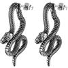HZMAN Orecchini a serpente per donne e uomini in acciaio inox gotico punk hip hop personalità orecchini gioielli regalo, 0.73 inches x 1.44 inches x 0.1 inches, Acciaio inossidabile, Non pietra
