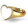 Donipreziosi Anello Chevalier da Mignolo in Argento 925% Placato Oro Regolabile con Cuore - Anello Donna e Ragazza colore Oro (Madreperla)