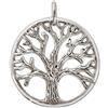 CLEVER SCHMUCK Ciondolo argentato unisex, ø 21 mm, soggetto: albero della vita, anticato, lucido, vero argento 925