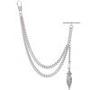 Holy Sins Jewellery Realizzato a mano nel Regno Unito, colore argento, catena per orologio da tasca con ciondolo cavo, Argento, 16