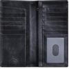 VISOUL Portafoglio Lungo in Vera Pelle con Copertina per Libretto Degli Assegni per Uomo, Bifold Portafoglio Alto per Contanti e Carte di Credito con Blocco RFID-Nero