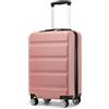 KONO Valigia da cabina 55 cm, piccolo valigie trolley bagaglio a mano per viaggi e affari, leggera rigida serratura TSA, doppie ruote girevoli (Nudo, 55 x 35 x 22 cm)