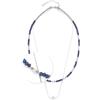 Jewels by Leonardo, collana Anjana, catena corta in acciaio inox argentato, perle di vetro infilate in tonalità blu scuro e perle di imitazione bianche, lunghezza 45-50 cm, regalo per gioielli,
