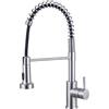 HOTTIST Rubinetto da cucina 3 modalità, rubinetto da cucina con doccetta allungabile, in acciaio inox 304, con molla a spirale, girevole a 360°, rubinetto da cucina, spazzolato