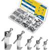 Uniclife Kit di Sospensione per Quadri 188 Pezzi, 4 kg, 9 kg, 13 kg, 22 kg, 45 kg Ganci per Quadri Rinforzati per Cartongesso e Legno, Ganci per Cornici per Appendere Foto Specchi Dipinti, Argento