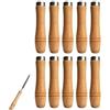 Kahaybeall 10 pezzi di maniglie in legno con anello di sicurezza in metallo, manici in legno duro da 11 cm e foro da 6 mm, manico per file, utensili da taglio per falegnameria e manutenzione (11 cm)
