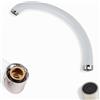 Topolenashop Canna di Ricambio Rubinetto Cucina Universale Girevole 35 cm | Design Moderno |Direzionabile | Compatibile Lavelli Monoforo | Installazione Facile | Bianco 87429