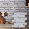 COMSTICKC Mattoni 3D Adesivi Murali Rosso, 10 Pezzi 30 x 30cm | Alta qualità PVC Pannelli Adesivi per Pietra 3D, Pannelli Decorativi per Soggiorno, Bagno, Cucina, Bianco-1