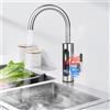 Weigudoc Rubinetto Elettrico Istantaneo per Acqua Calda, Scaldabagno Elettrico da Cucina con Display Digitale a LED, Rubinetto del Riscaldamento a Direzione Regolabile, Adatto per Bagno, Cucina