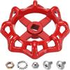 PATIKIL Maniglia Esterna per Rubinetto Foro Stelo Quadrato 11x11mm Rosso | Maniglia per Rubinetto Acciaio Fuso, Maniglia Ricambio per Rubinetto Dell'Acqua Viti Distanziatrici
