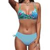 JFAN Costume da Bagno Donna Due Pezzi Costumi Mare Donna Sexy con Coulisse Bikini Push Up(Nero,L)