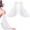 PLIGREAT Guanti lunghi vittoriani in tulle bianco donna chiffon maniche staccabili per abito da sposa cosplay costume goth medievale festa corteo accessori, multicolore, Taglia unica