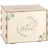 Namalu Urna Compleanno Battesimo Scatola Porta Biglietti Salvadanaio in Legno per Matrimonio Decorazione Festiva Scatola Regalo per Lettere Buste Denaro(Merci, Piccione, Eucalipto)