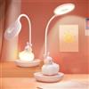 FemKey Lampada da Scrivania Bambina, Led Lampada da Tavolo 5 Luminosità 3 Modalità, Lampada Lettura Bambini Ricaricabile, Luce da Tavolo Bambini Senza Fili, Lampada da Scrivania Ragazza, Coniglio Rosa