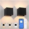 K-Bright 2 pezzi applique LED intelligente con telecomando, Nero