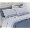 Riad Arredo Set Completo Letto in Flanella 100% Caldo Cotone Antipalline - Completo Lenzuola Morbide - Made In Italy (Pernice Azzurro, Matrimoniale)